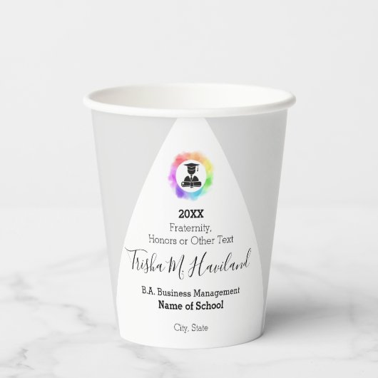 卒業紙カップライトグレーとホワイトHAMbyWG 紙コップ (裏面)