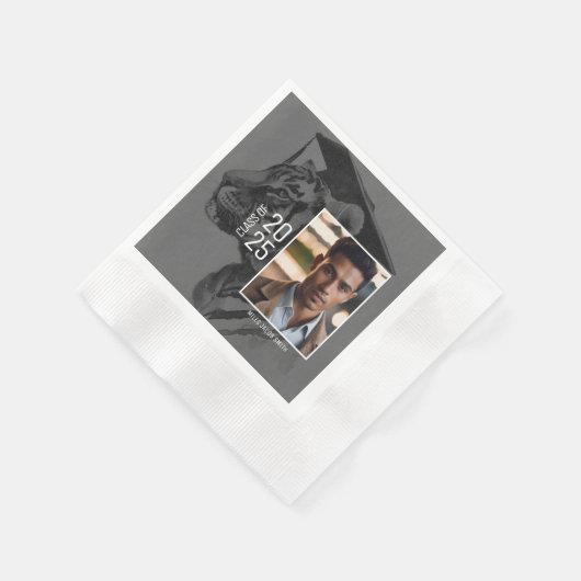 卒業紙ナプキンスあなたの写真を追加 縁ありカクテルナプキン (角)