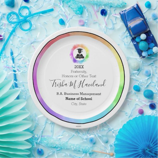 卒業紙プレートウォーターカラーHAMbyWG ペーパープレート (パーティー)