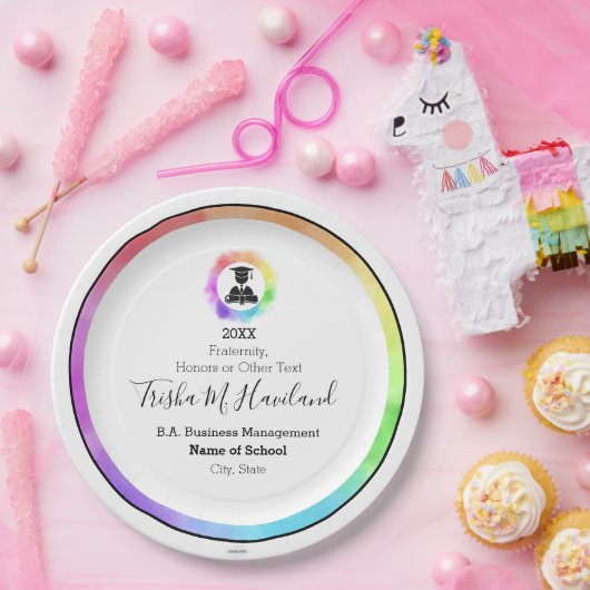 卒業紙プレートウォーターカラーHAMbyWG ペーパープレート (パーティー)