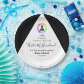 卒業紙プレートピンク&ホワイトHAMbyWG ペーパープレート (パーティー)