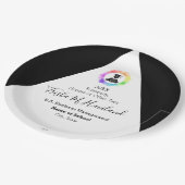 卒業紙プレートピンク&ホワイトHAMbyWG ペーパープレート (アングル)