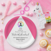 卒業紙プレートピンク&ホワイトHAMbyWG ペーパープレート (パーティー)