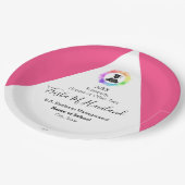 卒業紙プレートピンク&ホワイトHAMbyWG ペーパープレート (アングル)