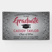 卒業紙吹雪ブラッシュステンレスレッド&ブラック 横断幕 (横)