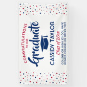 卒業紙吹雪モダン赤と青 横断幕 (縦)