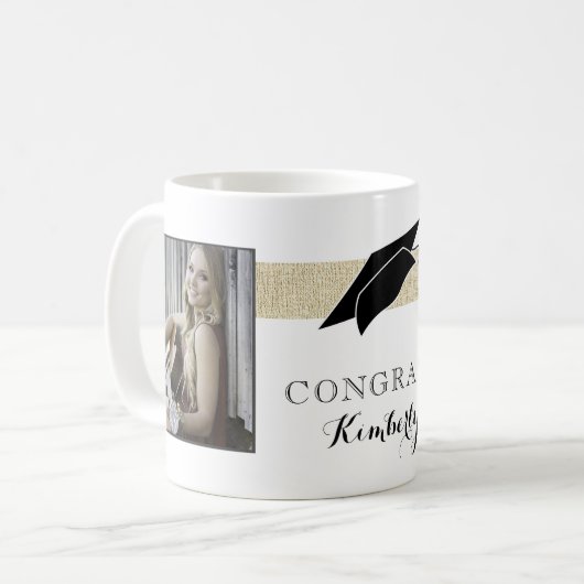卒業素朴おめでとう卒業写真2 コーヒーマグカップ (正面左)