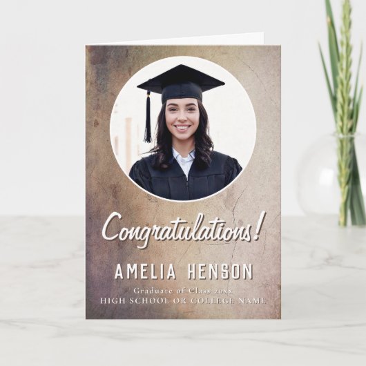 卒業素朴おめでとう2写真卒業 カード (正面)
