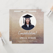 卒業素朴おめでとう2写真卒業 カード (正面/裏面インサイチュ)