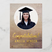 卒業素朴おめでとう2写真卒業 箔シーズンカード (正面)