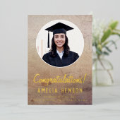 卒業素朴おめでとう2写真卒業 箔シーズンカード (立ち正面)