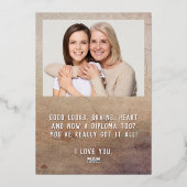 卒業素朴おめでとう2写真卒業 箔シーズンカード (裏面)