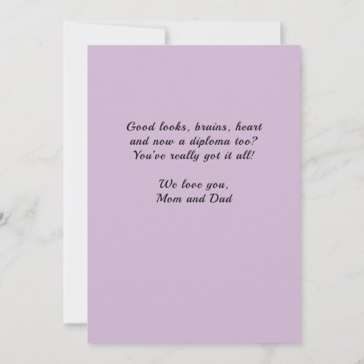 卒業素朴おめでとう カード (裏面)