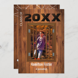 卒業素朴さくらんぼストリングライツバーンウッド 招待状