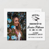 卒業素朴パーティー写真モダンヴィンテージスタイル 案内ポストカード (正面/裏面)