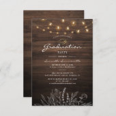 卒業素朴パーティー2024ストリングライト 招待状 (正面/裏面)