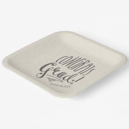 卒業素朴パーティー9"スクエア ペーパープレート (傾斜あり)