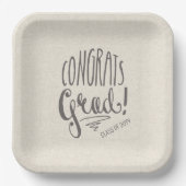 卒業素朴パーティー9"スクエア ペーパープレート (正面)