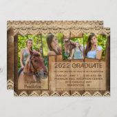 卒業素朴国ウッドレース5写真 招待状 (正面/裏面)