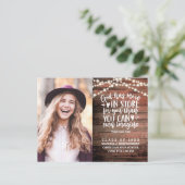 卒業素朴文字列ライト写真バイブル詩 ポストカード (スタンド正面)