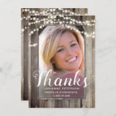 卒業素朴時モダンの写真 サンキューカード (正面/裏面)