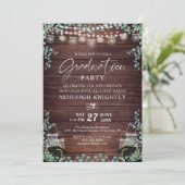 卒業素朴木材ユーカリ紐灯 招待状 (スタンド正面)