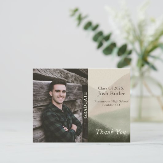 卒業素朴発表とありがとう ポストカード (スタンド正面)