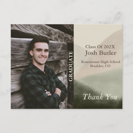 卒業素朴発表とありがとう ポストカード (正面)