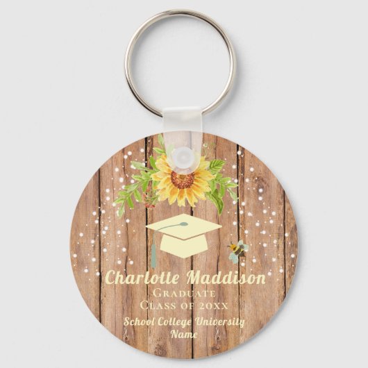 卒業素朴祝フローラ キーホルダー (正面)