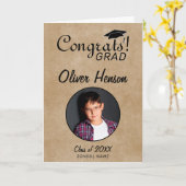 卒業素朴記念写真 カード (黄色い花)