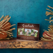 卒業素朴3写真パーソナライズされた院生 フォトプラーク (側面)