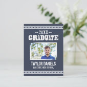 卒業素朴BBQ招待状 |編集可能な色 インビテーションポストカード (スタンド正面)