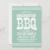 卒業素朴BBQ招待状 |編集可能な色 招待状 (正面)