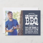 卒業素朴BBQ招待状 |編集可能な色 招待状 (正面)