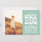 卒業素朴BBQ招待状 |編集可能な色 招待状 (正面)