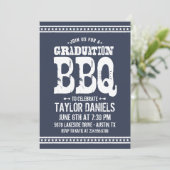 卒業素朴BBQ招待状 |編集可能な色 招待状 (スタンド正面)