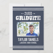 卒業素朴BBQ招待状 |編集可能な色 招待状 (正面)