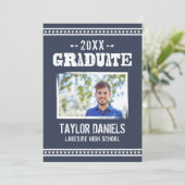 卒業素朴BBQ招待状 |編集可能な色 招待状 (スタンド正面)