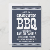卒業素朴BBQ招待状 |編集可能な色 招待状 (裏面)