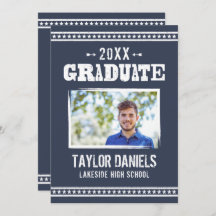 卒業素朴BBQ招待状 |編集可能な色