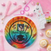 卒業絞り染めラウンド ペーパープレート (パーティー)