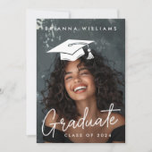 卒業編集可能ハットフォト卒業生 案内状 (正面)