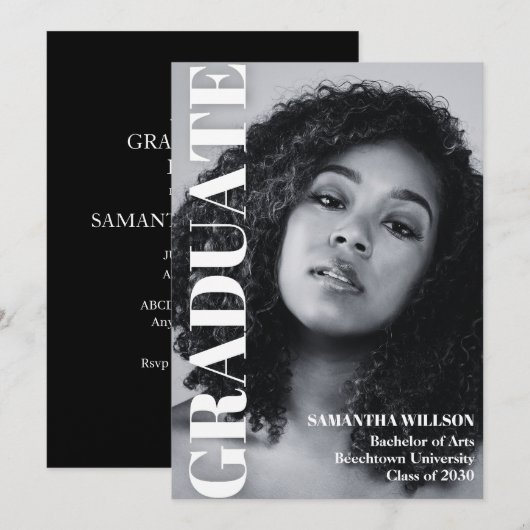 卒業美的写真 招待状 (正面/裏面)