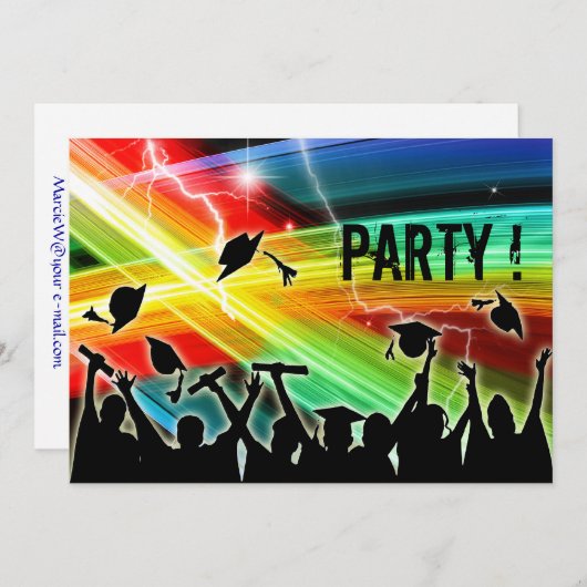 卒業群集投球帽宇宙稲妻 招待状 (正面/裏面)