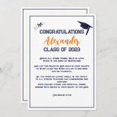 卒業聖なる書物、 経典オレンジグリーティングカード 招待状 (正面/裏面)