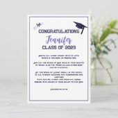 卒業聖なる書物、 経典紫グリーティングカード 招待状 (スタンド正面)