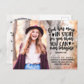 卒業聖書の詩モダンの写真パーティー ポストカード (正面/裏面)