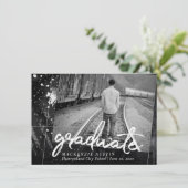 卒業芸術的 |白黒写真絵を描 招待状 (スタンド正面)