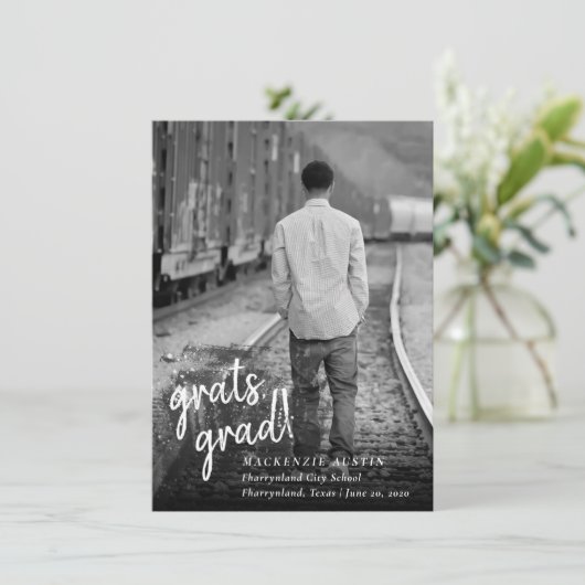 卒業芸術的 |白黒写真 招待状 (スタンド正面)