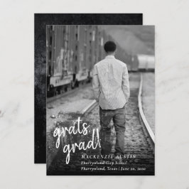 卒業芸術的 |白黒写真 招待状
